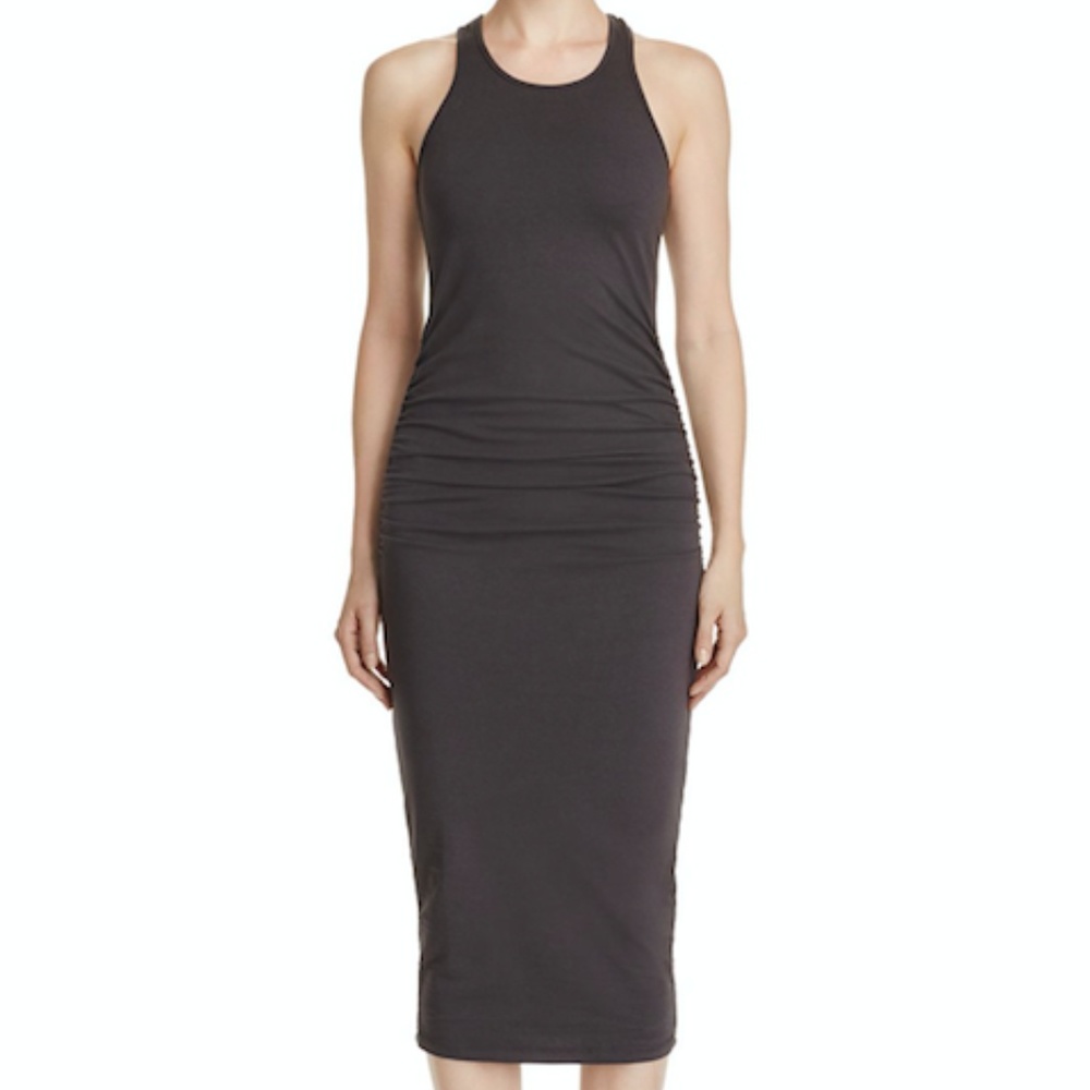 Michael Stars Gray Racerback Midi Tank Dress